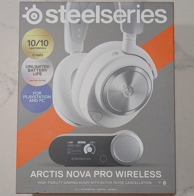 SteelSeries Arctis Nova Pro Wireless White ANC Gaming Headset Retractable Mic