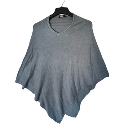 US Sherpa Women s Poncho 100% Cashmere Blue Gray One Size ***Read