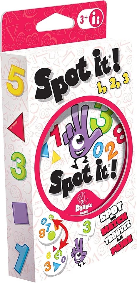 Spot It! 123 Eco-Blister Family Party Card Game SP133 Dobble Numbers 1, 2, 3 - Image 2 of 2