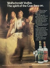 1979 Wolfschmidt Genuine Vodka VTG 1970s PRINT AD White Dog Spirit Czar Lives On