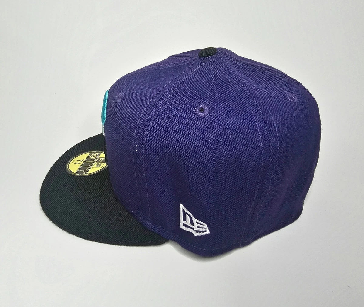 Fitted Hawaii Mua New Era 59Fifty Purple Blue White Hat Sz 7 3/8