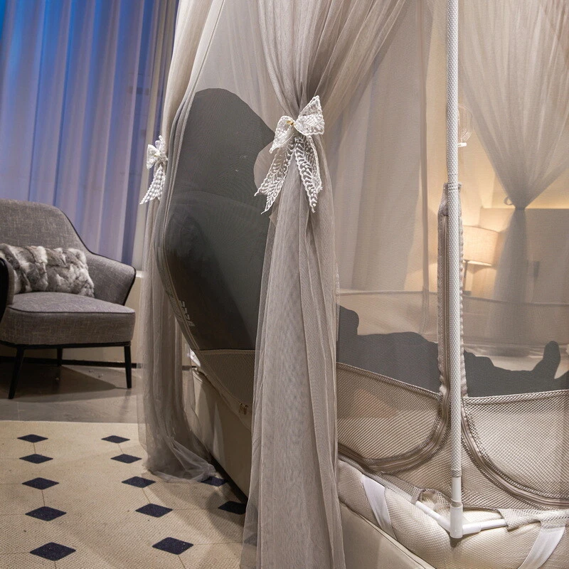 Mosquito Net Double Layers Bed Netting With Zipper Tubes Summer Curtain For Bed - Image 3 of 4