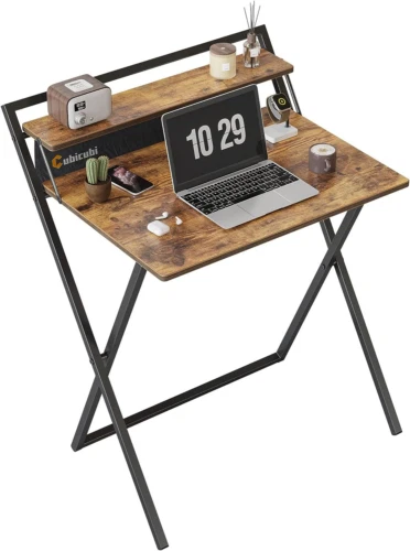 CubiCubi Small Folding Computer Desk 76 cm with 70W x 60D x 89H cm