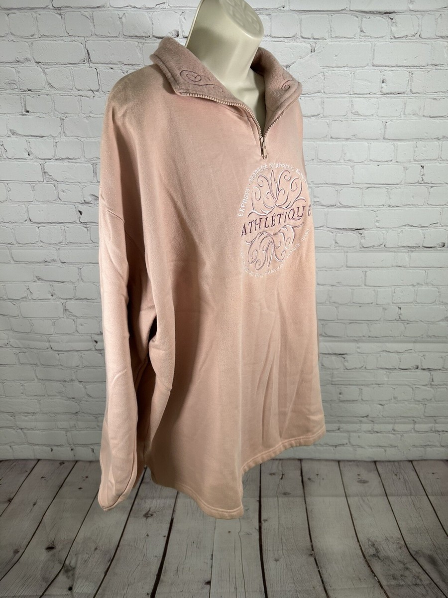 VTG Express Athletics Cotton Blend Pullover Pale Pink 1/4 Zip