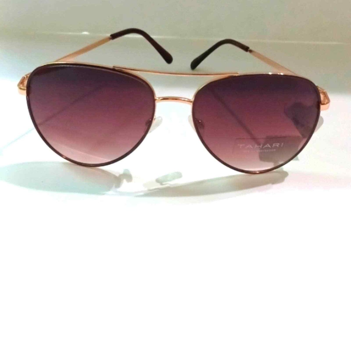 Tahari Gold Tone Aviator Sunglasses