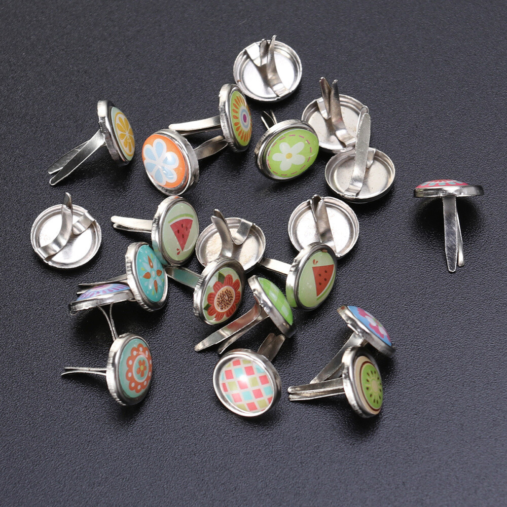 100PCS Fastening Brads Decorative Paper Fasteners Small Brads for