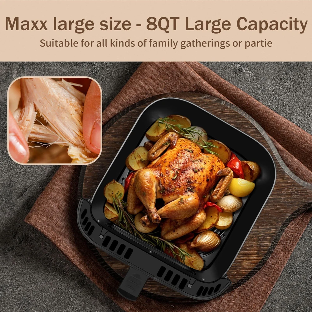 Air Fryer with LCD Touchscreen and ClearCook Window for Easy Monitoring Air Fryer with LCD Touchscreen and ClearCook Window for Easy Monitoring