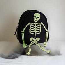 Skeleton Mini Backpack Bones Goth Bag Purse Glow in the Dark-New w/tags FreeShip