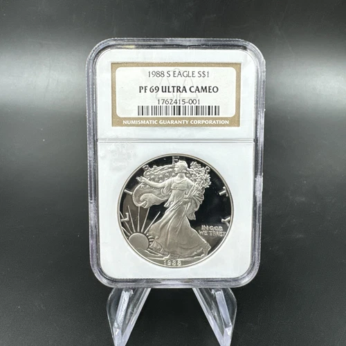 1988-S American Eagle 1 oz Proof Silver Dollar NGC PF69 Ultra Cameo Beauty