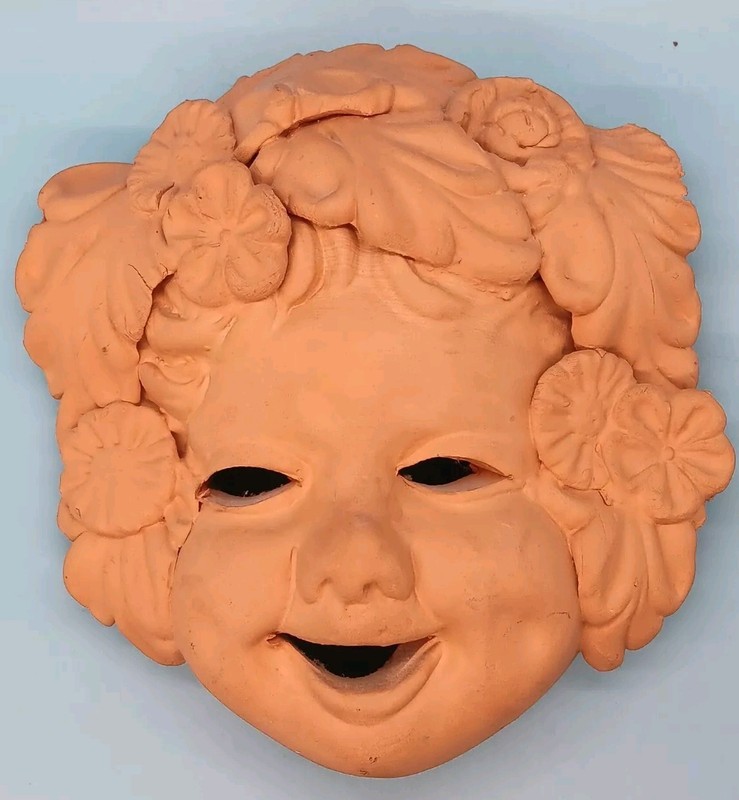 Terra Cotta Vintage Bacchus Italian Pottery Mask