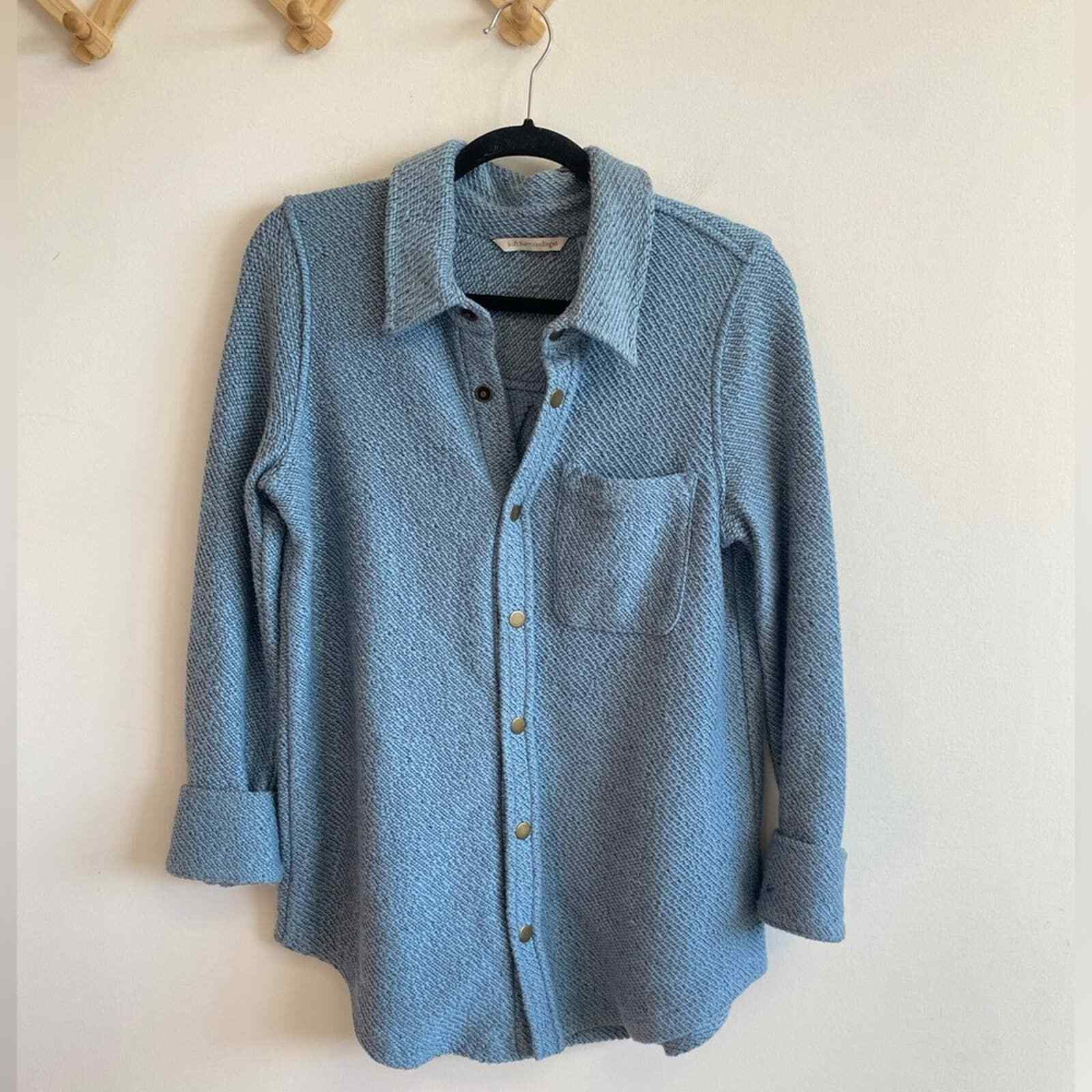 Soft Surroundings Thick Button/Snap Shacket Shirt… - image 7