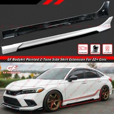 For 2022-25 Honda Civic GF Bodykit Pearl White Black 2 Tone Side Skirt Extension