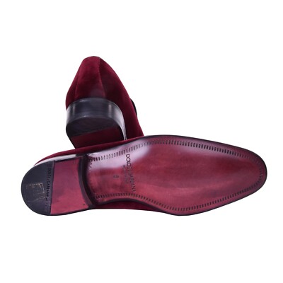 DOLCE & GABBANA Velvet Loafer Shoes VENEZIA Red 40 US 7 UK 6  display picture 1