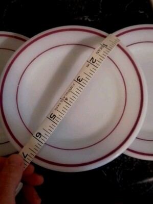 Vtg 22 Pieces Pyrex / Corning Burgundy Stripes Restaurant Ware Set