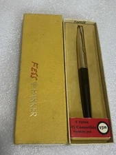 vtg used Parker 45 Convertible Fountain Pen Gold Filled Cap With Box