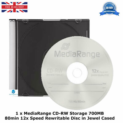 MediaRange CD-RW Speicher 700 MB 80min 12x Geschwindigkeit wiederbeschreibbare Disc in Jewel Case Posten