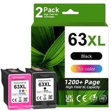 63XL Ink Cartridges for HP 63 Ink OfficeJet 3830 4650 4655 5255 ENVY 4512 4516