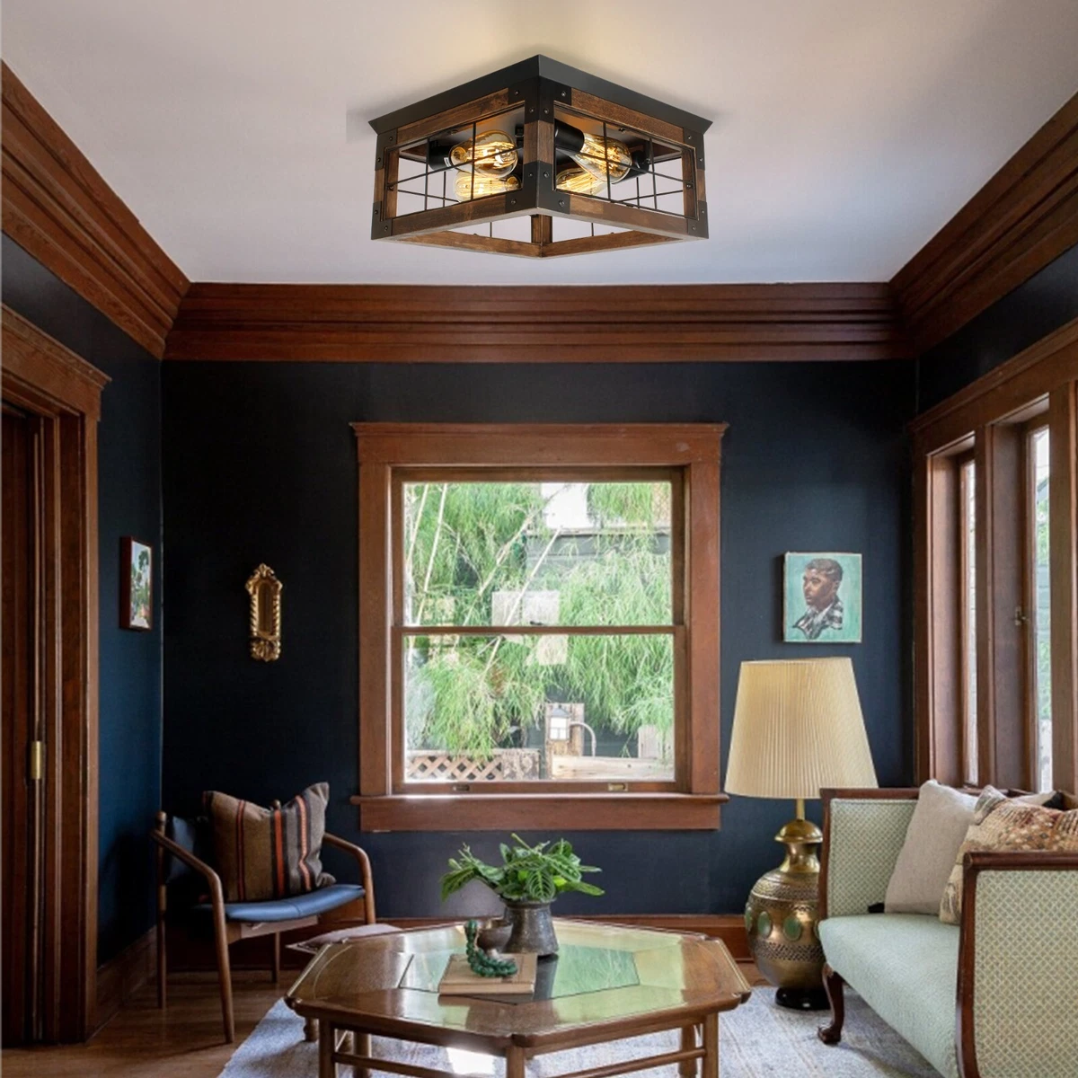 Exterior semi on sale flush mount light