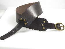 Rare Beauty NOS Women's LUCKY brand tooled leather BELT 32" X 2 3/4" Wide 78