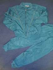 VINTAGE 80s 90s Blair Boutique Tracksuit Set Green Jacket Pants Retro Outfit M
