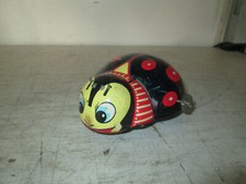 Vintage Tin Ladybug, Haji 6", Wind Up, On/Off Switch
