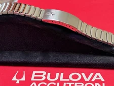 Cushion case vintage Bulova Accutron watch bracelet 1970s old stock all polished