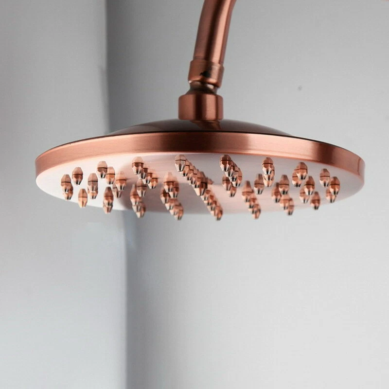 Antique Red Copper 8 inch Round Rainfall Shower Head Bathroom Shower Head