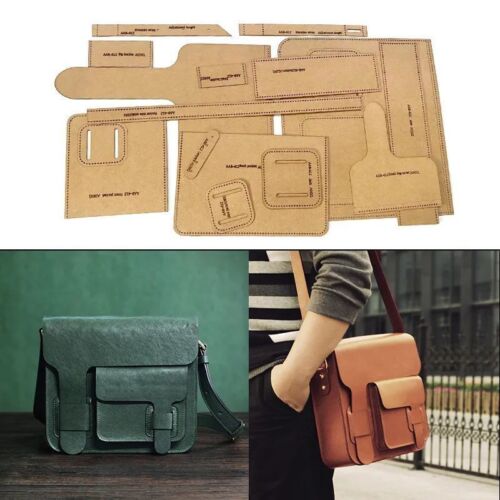 Men DIY Hand Template Crossbody Bag Leather Stencil Sewing Pattern Craft Paper - Picture 1 of 10
