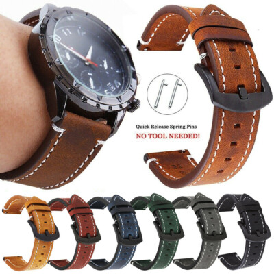Genuine Leather Strap Quick Release Band For Samsung Galaxy Watch 41/42/45/46mm