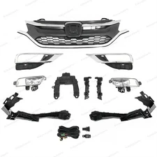 11PCS For CR-V 2015-2016 Upper Lower Chrome Grille Fog lights Headlight Brackets