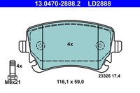 Bremsscheiben-BremsbeläGe-Kit ATE 13.0470-2888.2 VAG 4F0 698 451