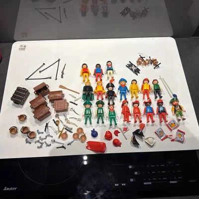 PLAYMOBIL vintage lot pirates coffre carte trésor Armes set 3542 de 1978 / 3550 - Photo 1/4