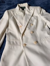 Lauren Ralph Lauren Women's Cream Double Breasted Blazer 4 Petite