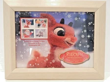 Rudolph the Red-Nosed Reindeer Stamps USPS 50th Anniversary Framed  Art