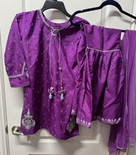 3Piece Pakistani Shalwar Qameez Little Girls Junaid Jamshaid Wedding /party Wear