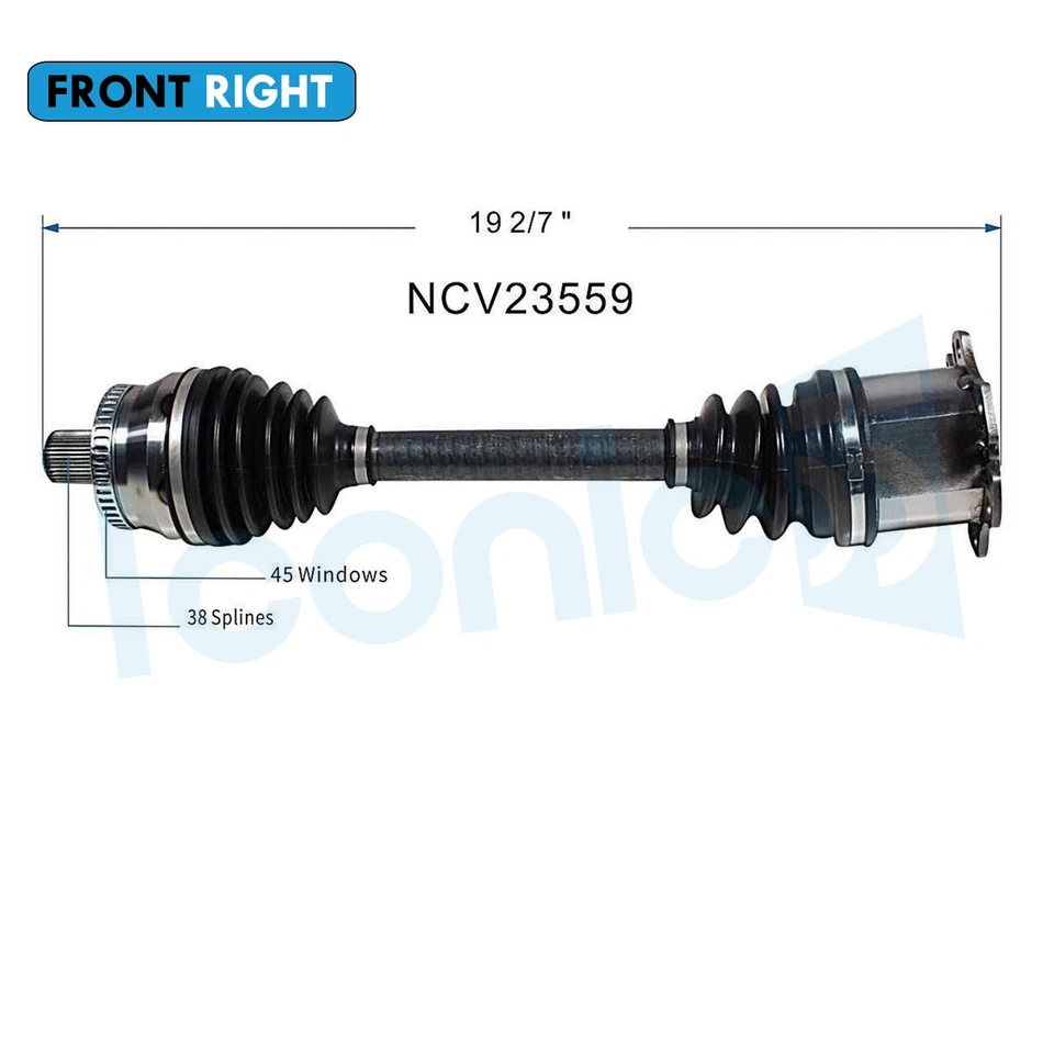 Front Right CV Axle Assembly for 2002-2009 Audi A4 Quattro 2004-2009 Audi S4 AWD Foto 2 de 4