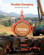 28in Log Lifting Tongs 2 Claw Solid Steel Log Grapple Swivel Log Lifter