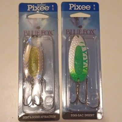 Blue Fox Rattlin' Pixee Casting Spoon 2 1/2in 7/8oz Negative Rattle Silver/Green