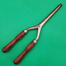 Vintage 1920s CURLING IRON with Wood Handles - NON-ELECTRIC EUC