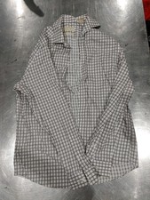 Michael Kors Non Iron Dress Shirt Brown/White Plaid Size 15 1/2 Good Condition