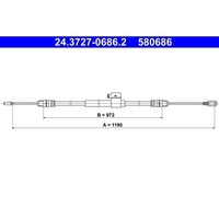 ATE 24.3727-0686.2 Seilzug Feststellbremse FüR Ford Transit V363 FAD FBD FCD