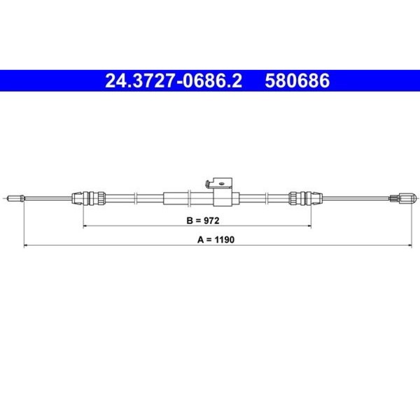 ATE 24.3727-0686.2 Seilzug Feststellbremse FüR Ford Transit V363 FAD FBD FCD-image