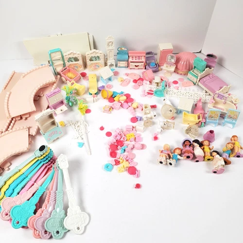 Vintage Precious Places Toy Lot People Accessories Roads Furniture Keys