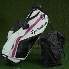 TAYLORMADE PURELITE STAND BAG 5 WAY DIVIDERS GOLF BAG WHITE / LAVENDER  LOOK 