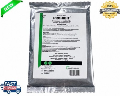 Huvepharma Prohibit levamisole HCl Soluble Drench Powder Dewormer (pack 2)