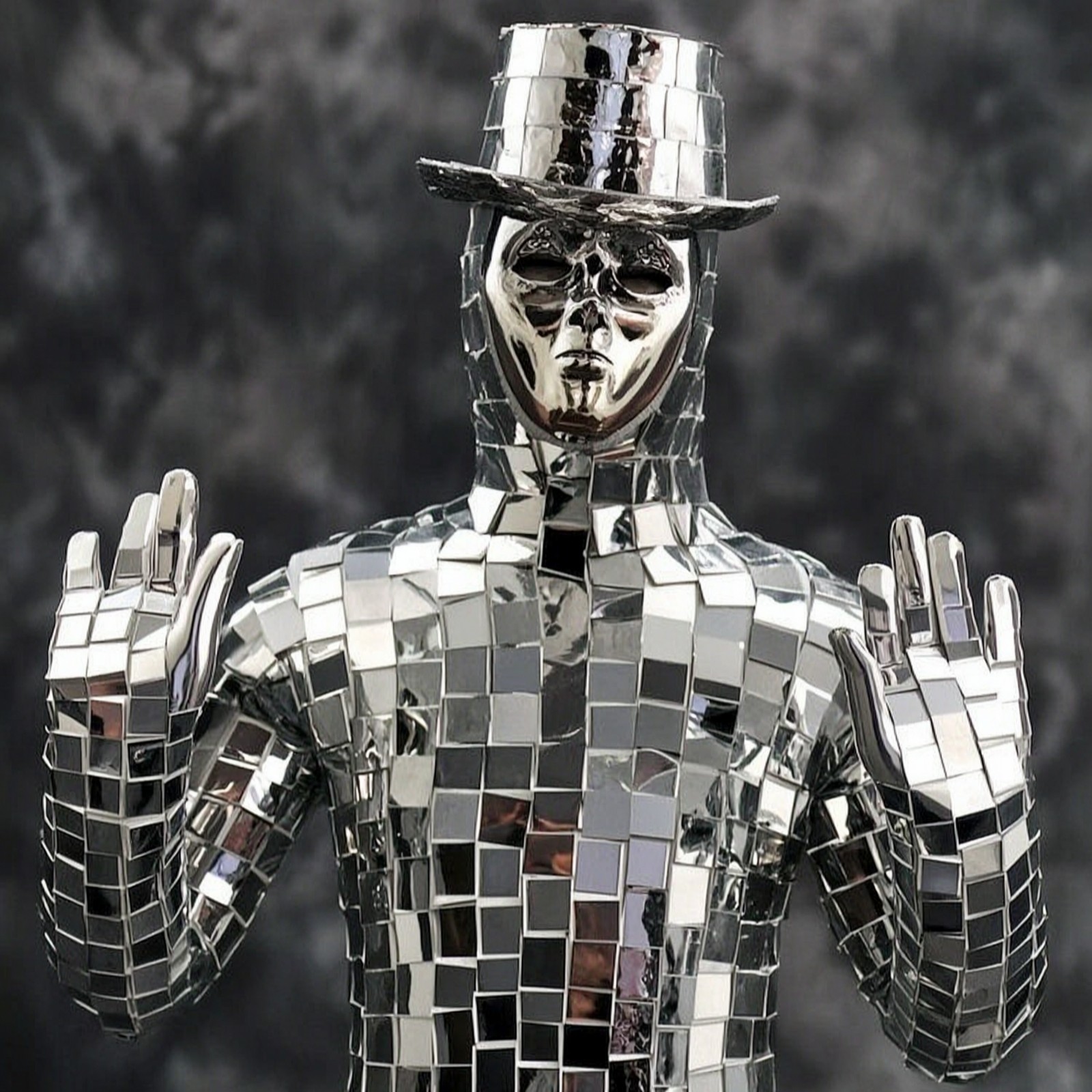 Performance Costume with Mask Mirrored Performance Bodysuit Shiny for Performers image 9