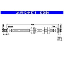 2x Bremsschlauch hinten für Alfa Romeo 156 932 GT 937 | 24422957