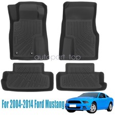 Front 2nd Row Floor Mats Liner Set For 2004-2014 Ford Mustang Tpe Replacement