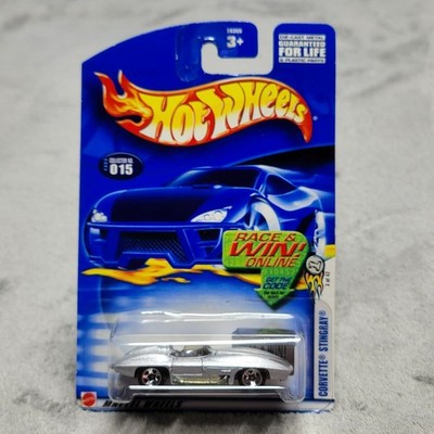 Hot Wheels 2003 First Editions Corvette Stingray Silver XP87 015 Race Win New