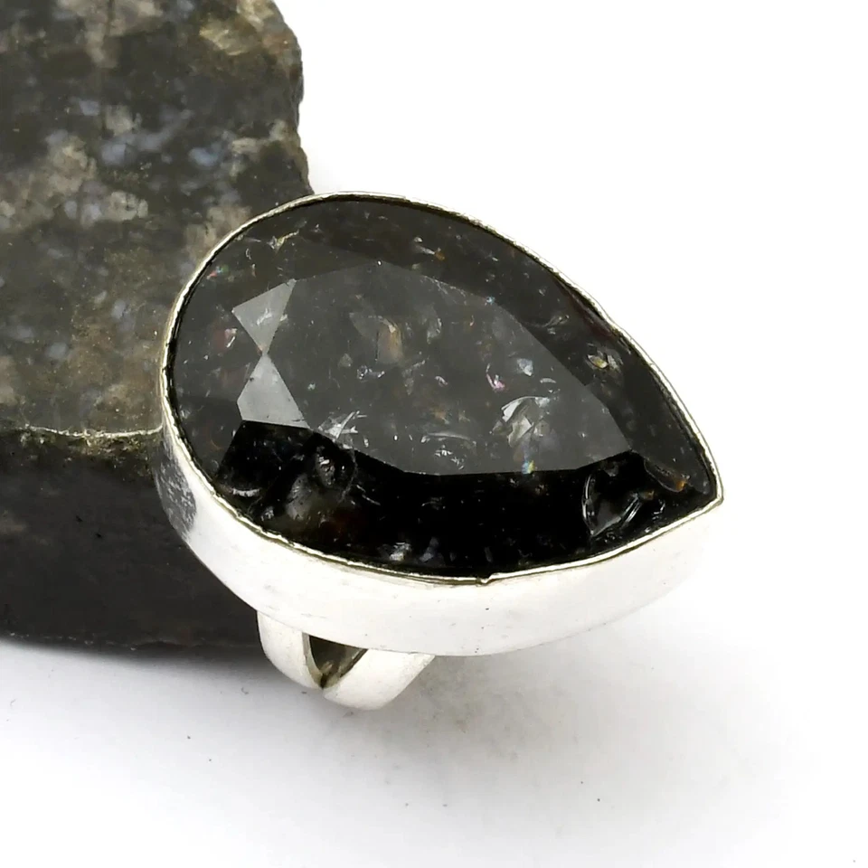 Schlangenhaut Quarz Edelstein ethnische Handarbeit Ring Schmuck US-Größe - 6,75 AR 33176